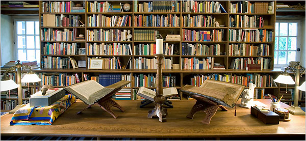 Personal Library in home of Alberto Manguel